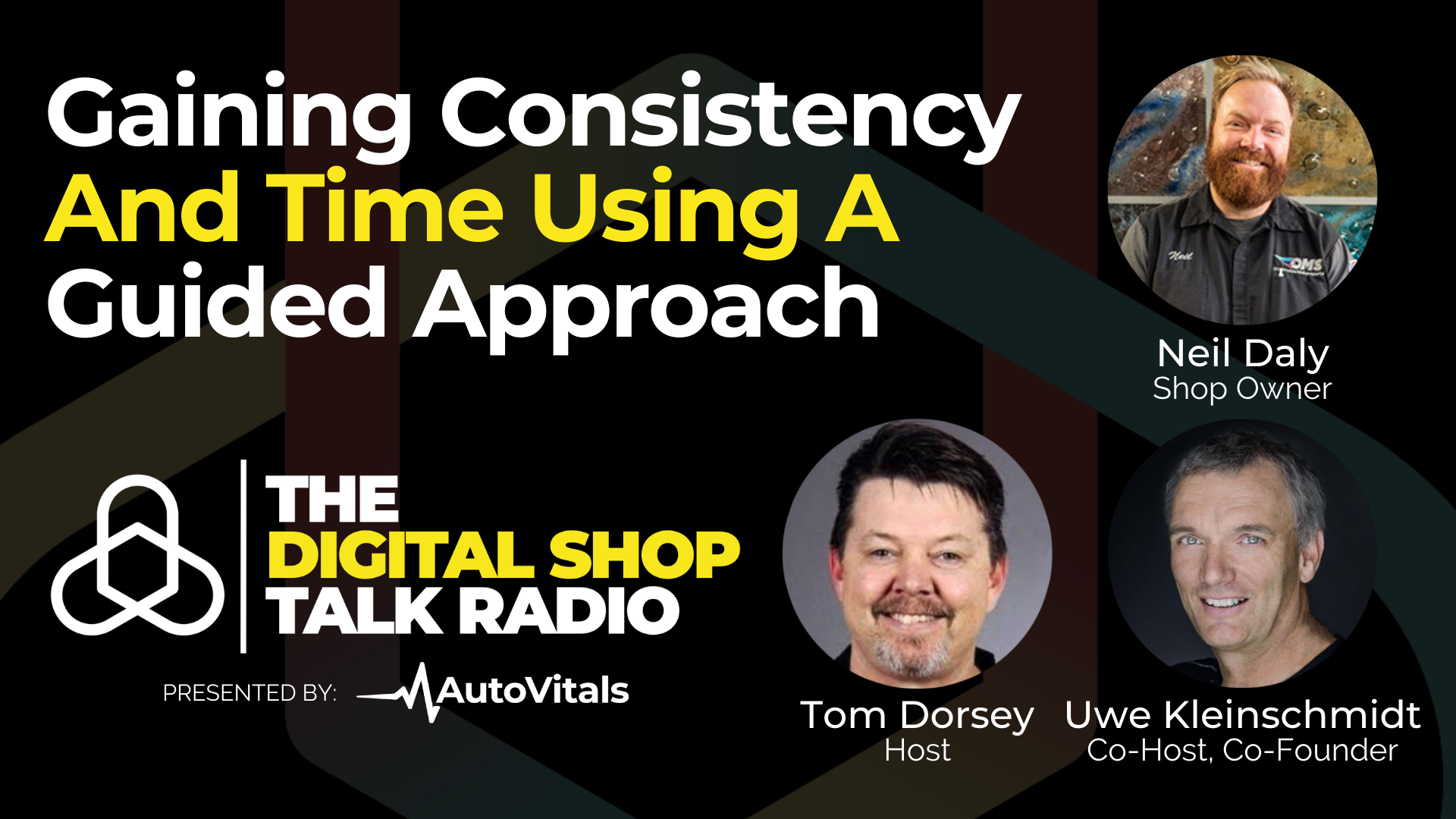Gaining Consistency and Time Using a Guided Approach Promotional Graphic Digital Shop Talk Radio Episode 76.